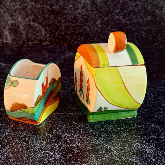 Vintage 1993 Clarice Cliff Sugar and Jam Jar Reproduction - Picture 6 of 10